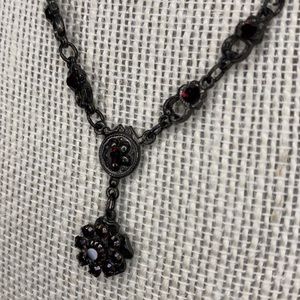 Deep Ruby Tone Crystal Necklace